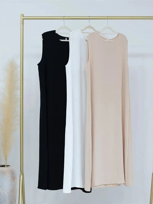 Ramadan Black White Dubai Prayer Clothes Women Turkey Islam Muslim Modest Jersey Under Abaya Dress Kebaya Robe Femme Musulmane.