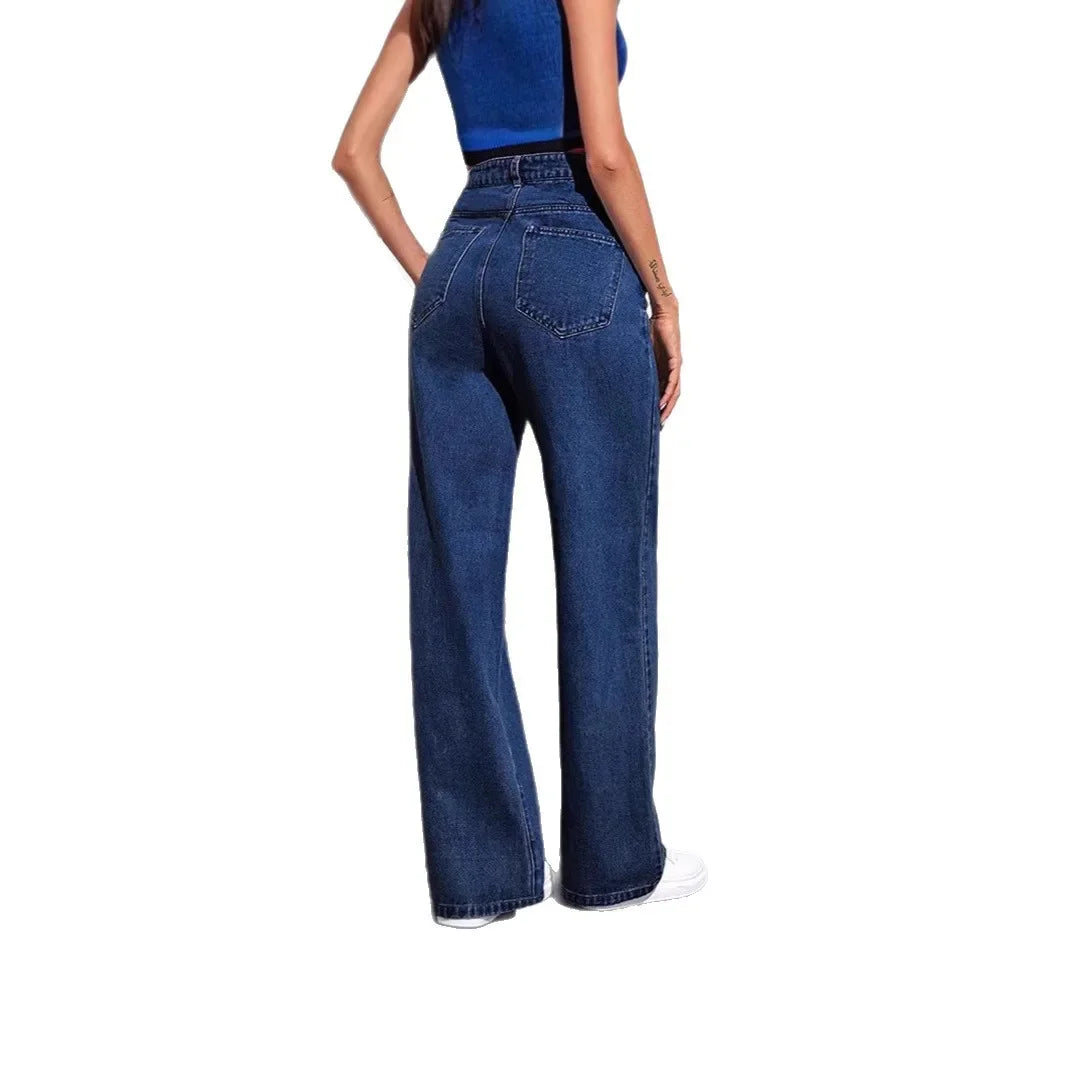 High Waist Loose Fit Straight Leg Jeans Women's Casual Summer New Style Cross-Border EBay Denim Pants High Waist Jeans.
