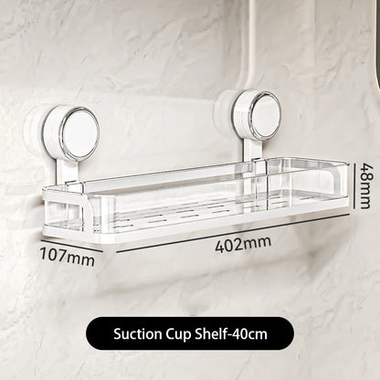 Saugnapf Badezimmer Dusche Gel Lagerung Rack Ohne Stanzen Waschbecken Rack Waschraum Wand-montiert Kosmetik Lagerung Rack