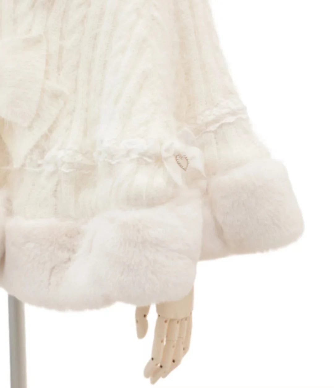 Japanische Liz Süße Prinzessin Faux Kaninchen Fell Cape Mantel Frauen Herbst Winter Pelz Jacke Lose Uhr Strass Bogen Mit Kapuze Mantel