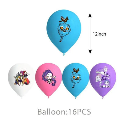 NEUE Dämon Jäger Kpop Geburtstag Dekorationen Set Geschirr Luftballons Banner Tischdecke Tasche Kpop Kuchen Dekor Für Mädchen Party Gefälligkeiten