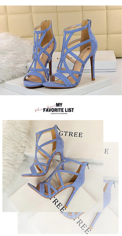 BIGTREE Shoes Roman Style High Heels Woman Pumps Stiletto Heels 11 Cm Women Heels Sexy Party Shoes Hollow Out Women Sandals 2025