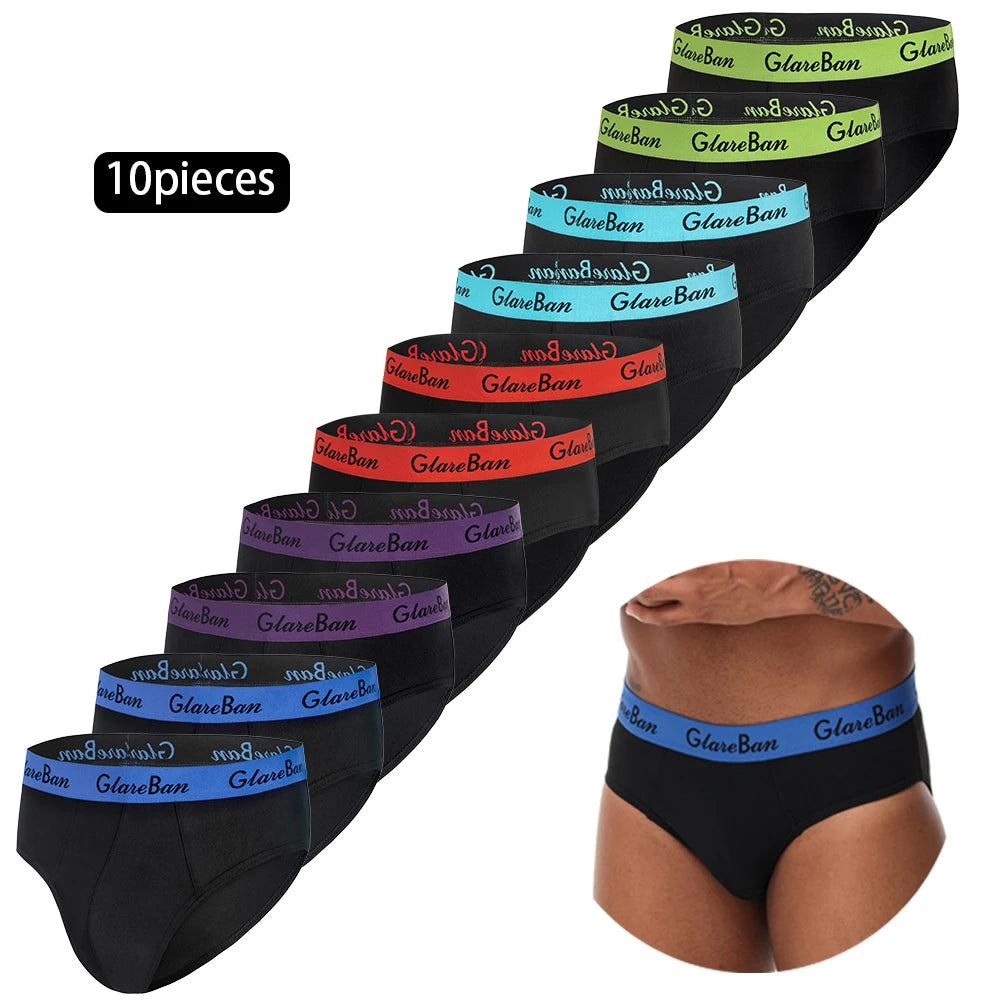 10pcs Pack Briefs Brand Cotton Boxer Fashion Style Men Panties Underwear Male And Underpants For Homme Set Shorts Box Slips ﻿.