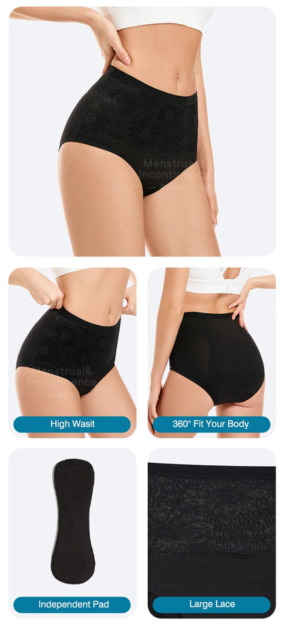 High Rise Women’s Incontinence Panties Multi-layer Leakproof Incontinence Underwear High Absorbency Reusable Eco-Frie.