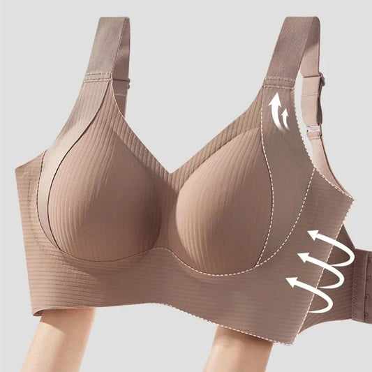 Women Widened Lifting Non Slip Shoulder Strap Bra Simple and Casual No Trace Beautiful Back Full Cup Size Adjustable Underwear.