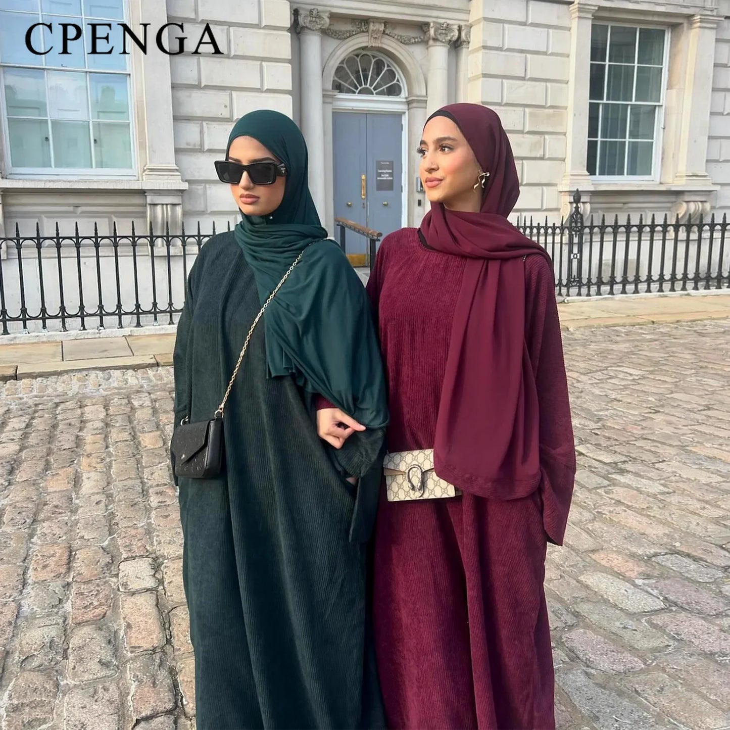 Muslim Abaya 2024 Arabic Women Corduroy Dress Ramadan Modest Cardigan.