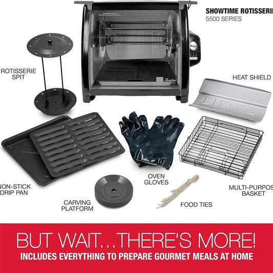 Electric oven 1000W Large capacity chicken oven 25-250℃ household oven knob temperature control.