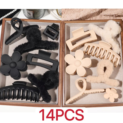 7/8Pcs Neutral Color Hair Clips for Women 4.7Inch Large Hair Claw for Thin Thick Hair,Big Matte Banana Clip,Strong Hold jaw clip