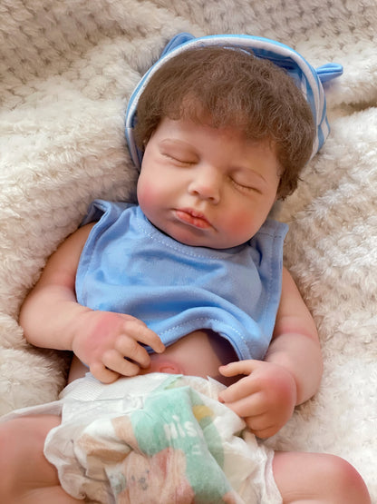 18Inch Can Open Mouth Close Eyes LouLou Full Solid Silicone Bebe Reborn Girl & Boy Doll With Rooted Hair Corpo De Silicone Doll.