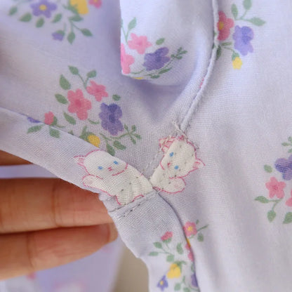 Spitzen-Design, Rundhals-Pyjama-Set aus Baumwolle, doppellagig, Gaze, für Damen, vier Jahreszeiten, dünne, langärmelige Hosen, Strickjacken, Kleidung.