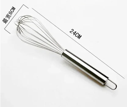 10-inchManual Egg Beater Stainless Whisk Kitchen Wire Balloon Whisk Milk Egg Beater Egg Mixing Mixer Tools.