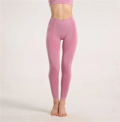 Sexy Seamless Knitted Yoga Sportswear Set Women's Quick Dry Tight Fitness Clothes Set Comfortable High-End Sensation.