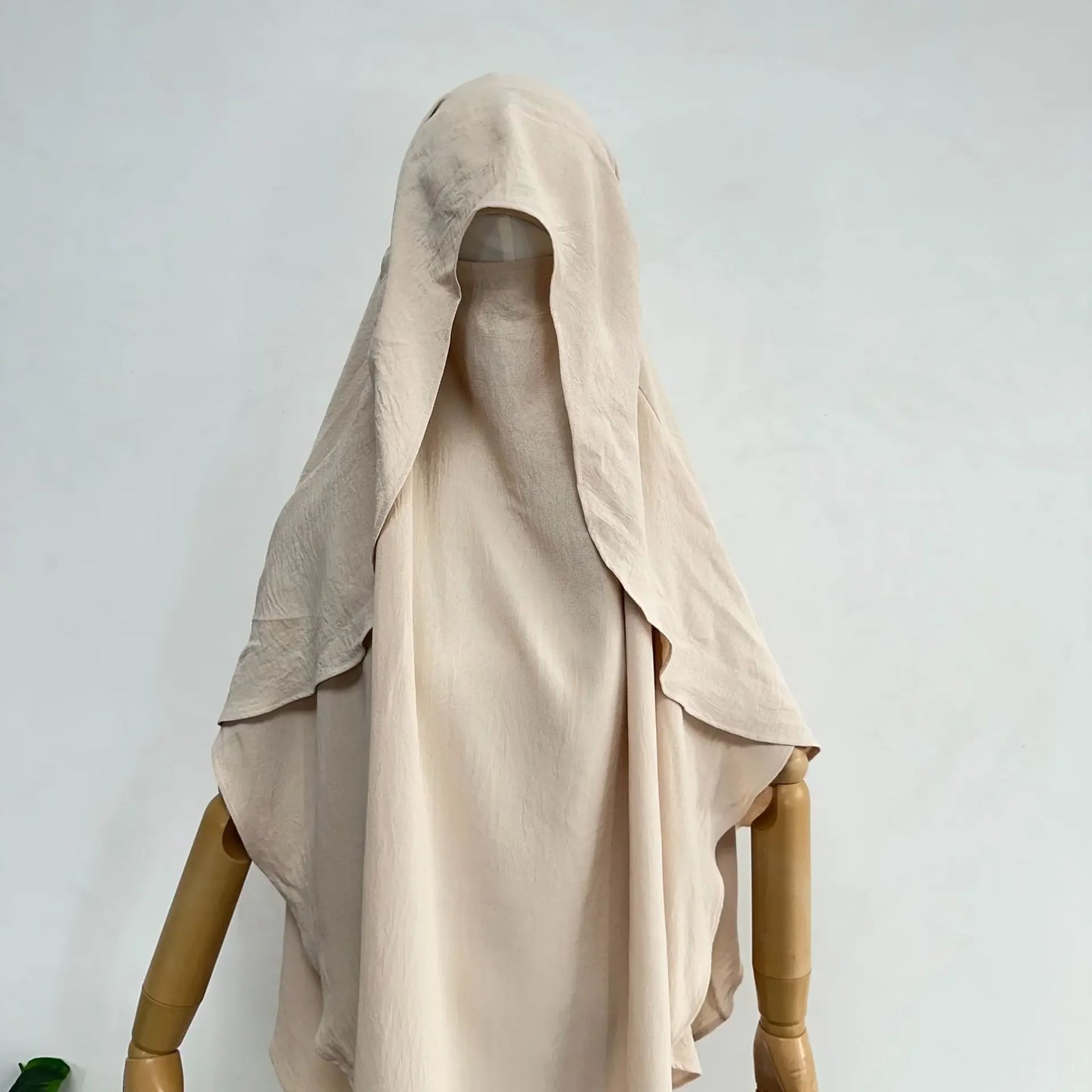 2025 Summer Muslim Women's Hijabs Traditional Soft Plain Scarf Khimar One Layer Stretch Soft Split Traditional Zip Chador.