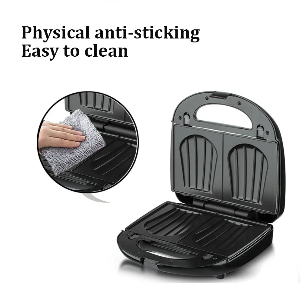 8-in-1 Breakfast machine with Interchangeable Plate Sandwich Maker, Waffle & Donut Maker with Non-stick Coating.