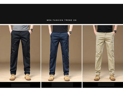 2024 Autumn New Men's Pants 97%Cotton Solid Color Work Wear Casual Pant Wide Korean Y2k Clothing Jogger Cargo Trousers Male.