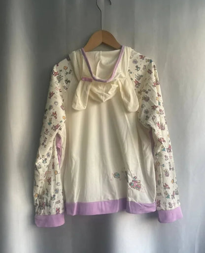 Japanese Kawaii Print Hooded Coats Women Sweatshirts Harajuku Printed Jacket Aesthetic Grunge Blouse Subculture Cute Y2k Tops.