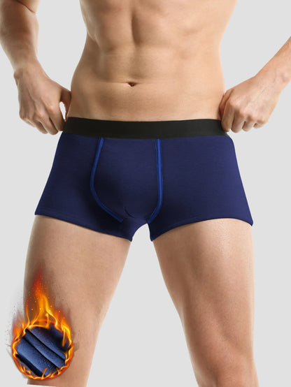 Warme Unterwäsche für Herren plus Fleece-verdickte Herren-Boxershorts für Herbst und Winter, Winter-Shorts, Sport-Boxershorts für Jungen