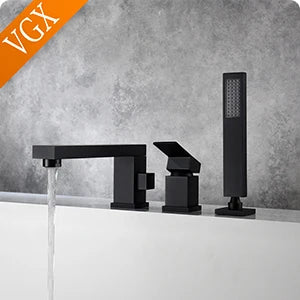 VGX Multifunctional Bathroom Faucets Pull Out Basin Mixer Sink Faucet Gourmet LED Display Tap 360° Tapware Crane Brass Chrome