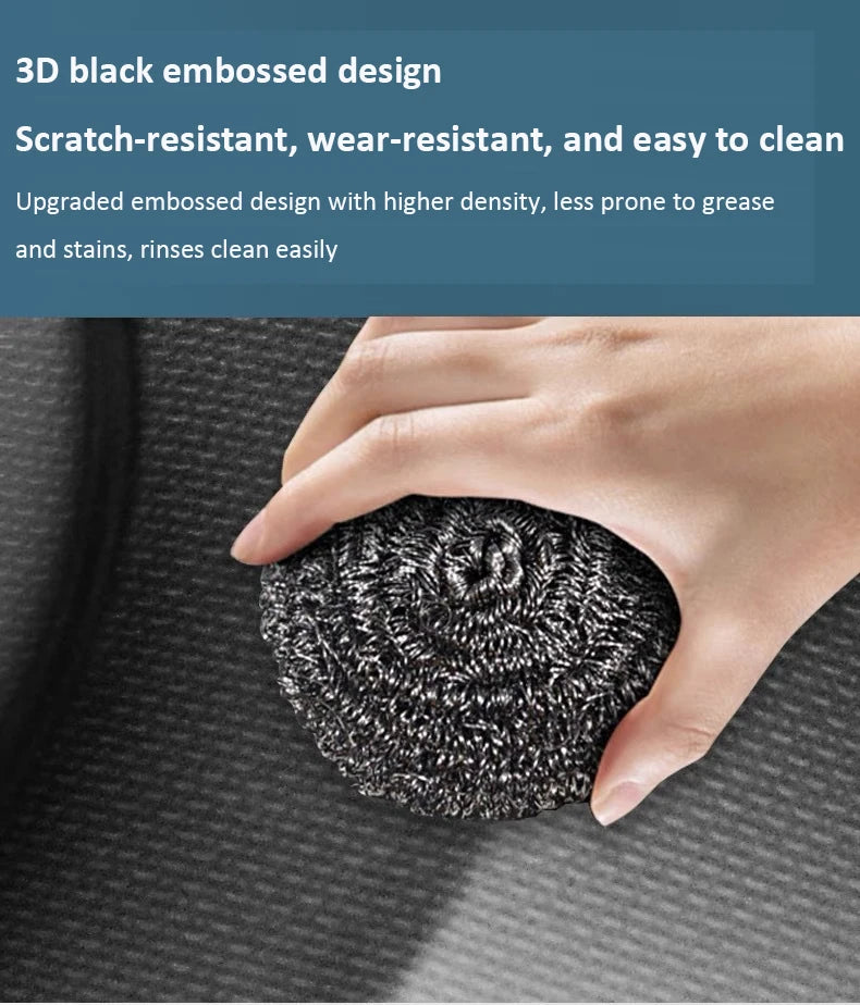 Japanese 3D Flat Large Single Slot Little millet grain Nano 304 Stainless Steel Kitchen Sink Wash Basin Dish Basin for Household