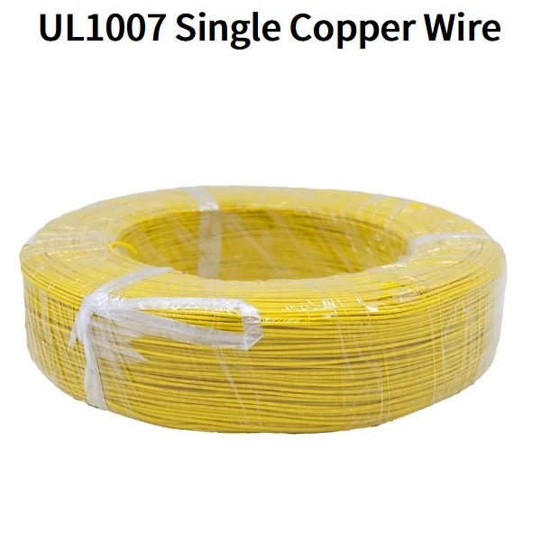5M/50M Single Core Wire UL1007 PVC Tinned Copper Line 14/16/18/20/22/24/26 AWG Solid Cord LED Line DIY Equipment Electric Cable.