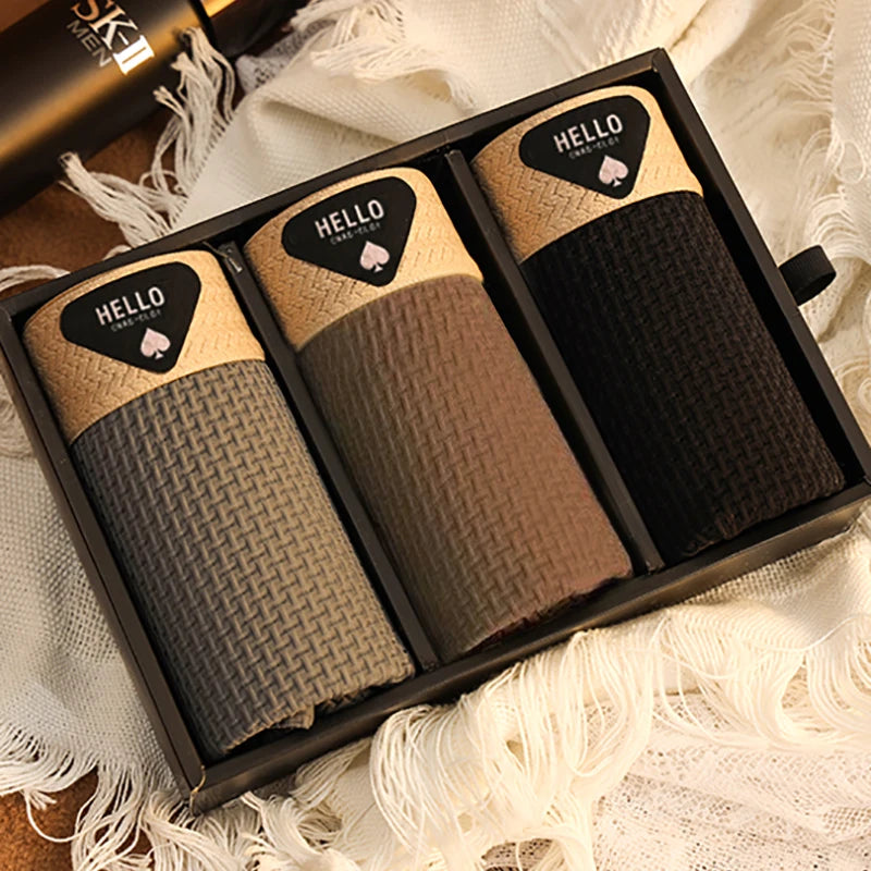 3Pcs männer Unterwäsche Eis Seide Mesh Boxer Shorts Sexy Höschen Mann Unterhose Dünne Männliche U Konvexen Dessous Großhandel viele L-6XL