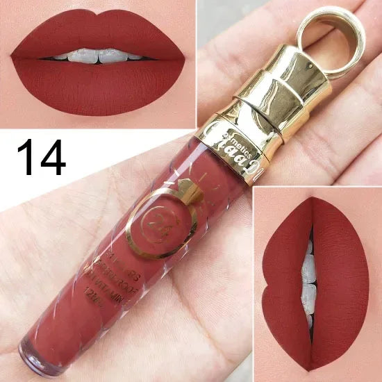 20 Colors Lipstick Waterproof Long Lasting Matte+Shimmer Mental Beauty Lip Gloss Nude Glitter Lip Gloss Beauty Sexy Lip Tint