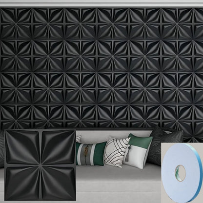 12/20/30pcs 3D pvc wall panels for indoor wall decoration, for living room hall bedroom hotel office,including tape