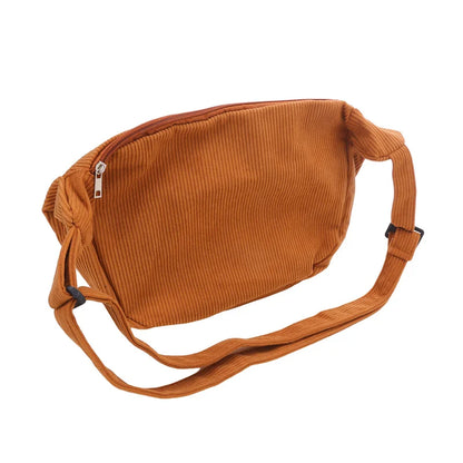 Corduroy Shoulder Bag Minimalist Crossbody Bag Women's Handbags Fashion Fabric Underarm Bag Solid Color Zipper Female Handbag.