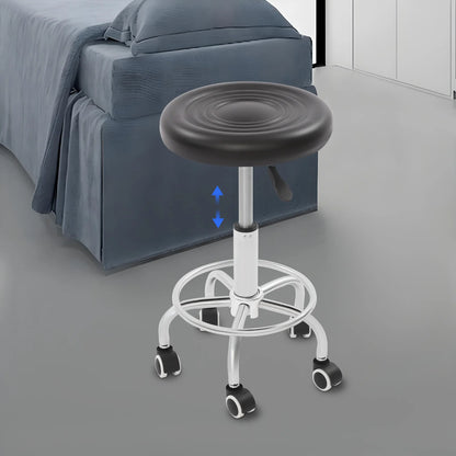 Verstellbarer Drehhocker mit 5 Rädern, 150 kg Fassungsvermögen, mobiler Rollstuhl, Büro, Salon, Labor, Garage, moderner ergonomischer Sitz
