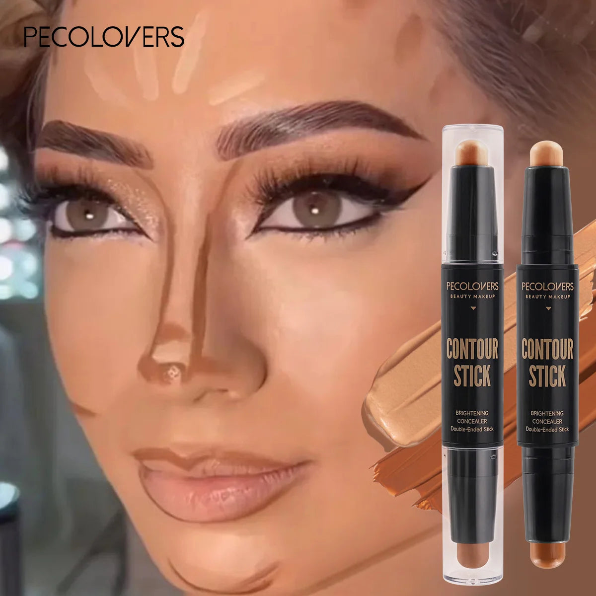 Double Head Highlight Pen Face Make Up Liquid Waterproof Contouring Foundation Contour Makeup Concealer Stick Pencil Cosmetics.