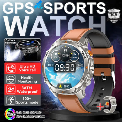 New Outdoors Military GPS Sports Smart Watch Women Dual-Band GNSS Compass Altimeter 3ATM Waterproof BluetoothCall Smartwatch Men