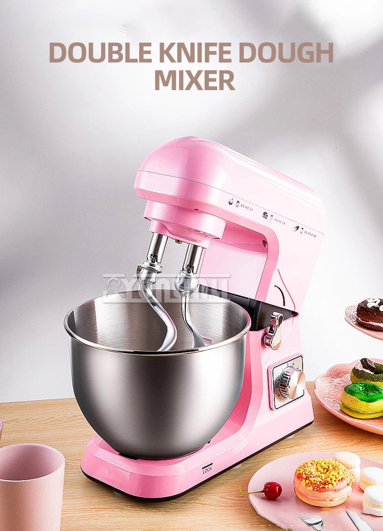 1000W Electric Stand Mixer for Dough Household Kitchen Double Knife Automatic Food Mixer.