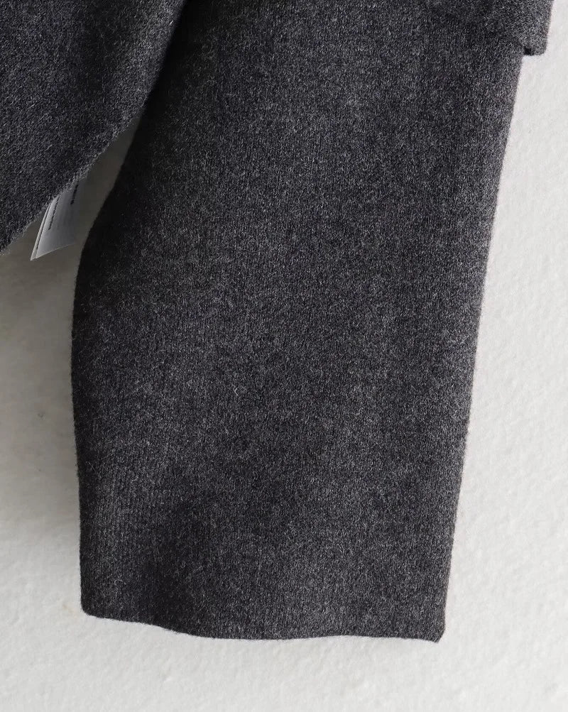 MUJER Plüsch-Wintermäntel für Damen, asymmetrischer Schal, Halbsaison-Jacke für Damen, Parkas, langärmelig, gepolsterter Mantel, Damenjacke.