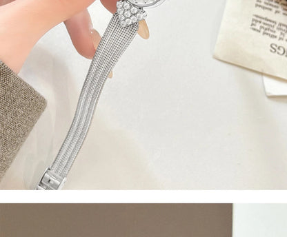 GEDI Watch Gold Silver Diamond Inlaid Steel Strip Women's Wristwatch Vintage Niche Light Luxury Temperament Quartz Watch Woman