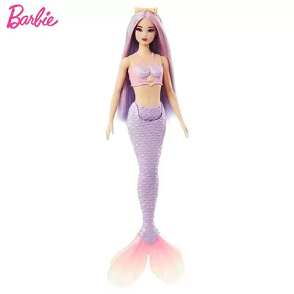 Original Barbie Mermaid Doll Toy Pink Fantasy Ocean Princess Hair Accessories Shell Toys for Girl Movable Joints Fish Tail Doll