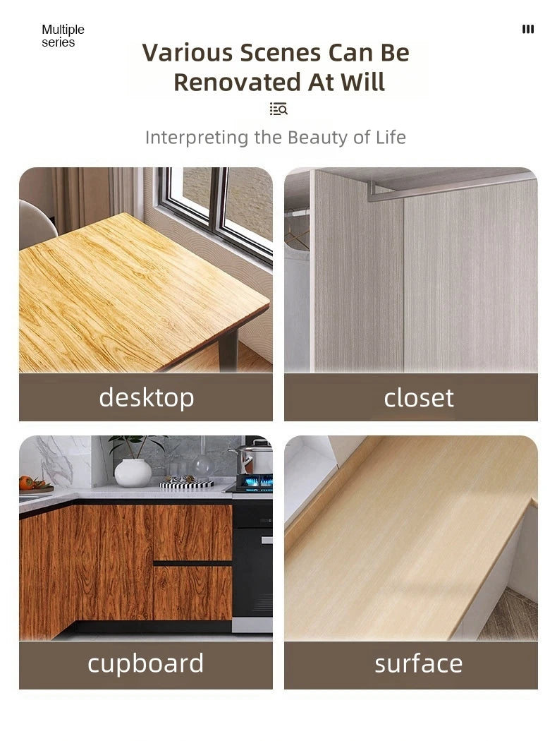 40 cm Möbelrenovierungsaufkleber, selbstklebende Holzmaserungsaufkleber, Tapetenschränke, Holztüren, Tischplatten, Wandaufkleber