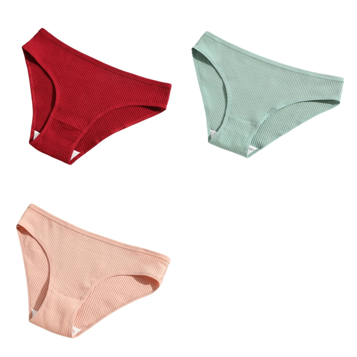 3Pcs/Set Cotton Panties Women Low Waist Underwear Seamless Briefs Solid Color Sports Breathable Underpants Female Lingerie