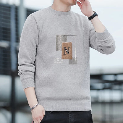 Men's Fleece Lined Pullovers Fashion Sweaters Autumn Winter Jumpers Fashion New Jersey Men's Clothes