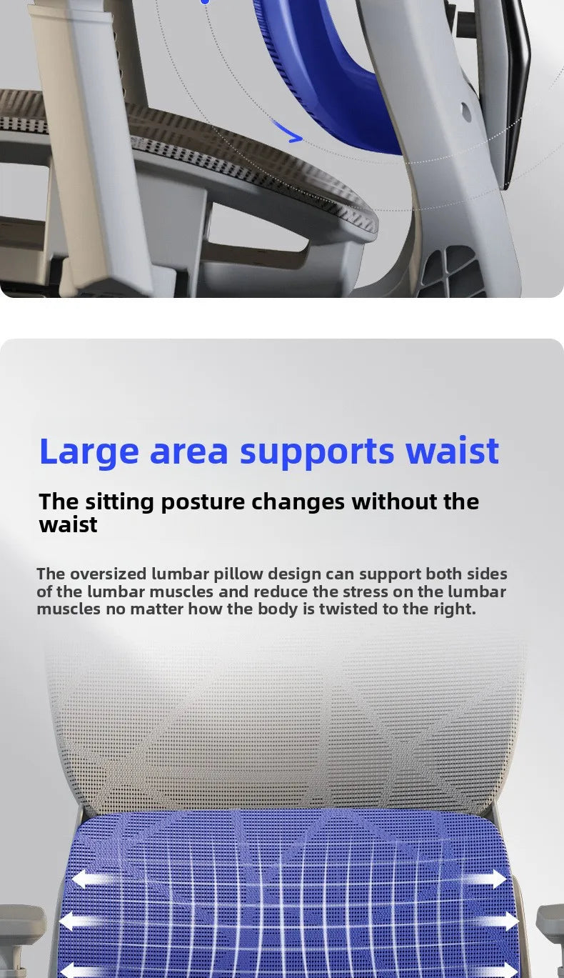 Ergonomischer Stuhl Heimcomputerstuhl Bequemer sitzender Bürostuhl Rücksitz Arbeitszimmer Schreibtisch E-Sport-Studienstuhl