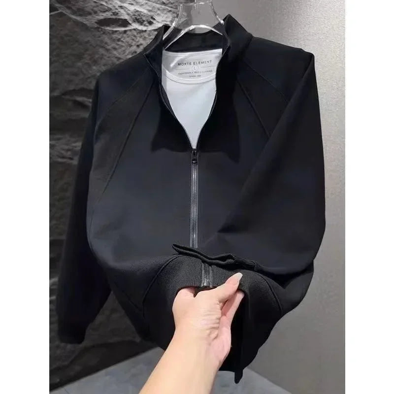Hoodie men's spring and autumn style new cardigan with shoulder insertion All match jacket men's Korean version handsome top men.