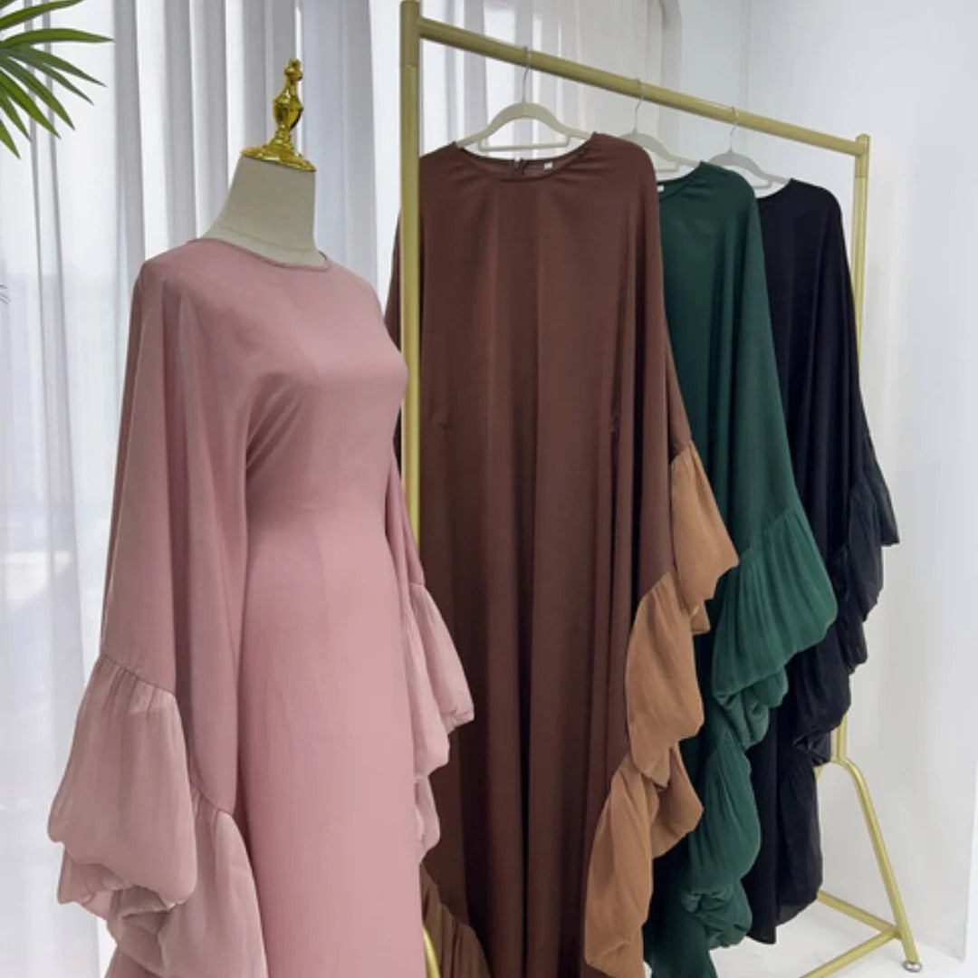 Ramadan Eid Kebaya Muslim Batwing Abaya Damen Dubai Luxury Abayas For Women Kaftan Satin Dress Islam Caftan Marocain Robe Femme.