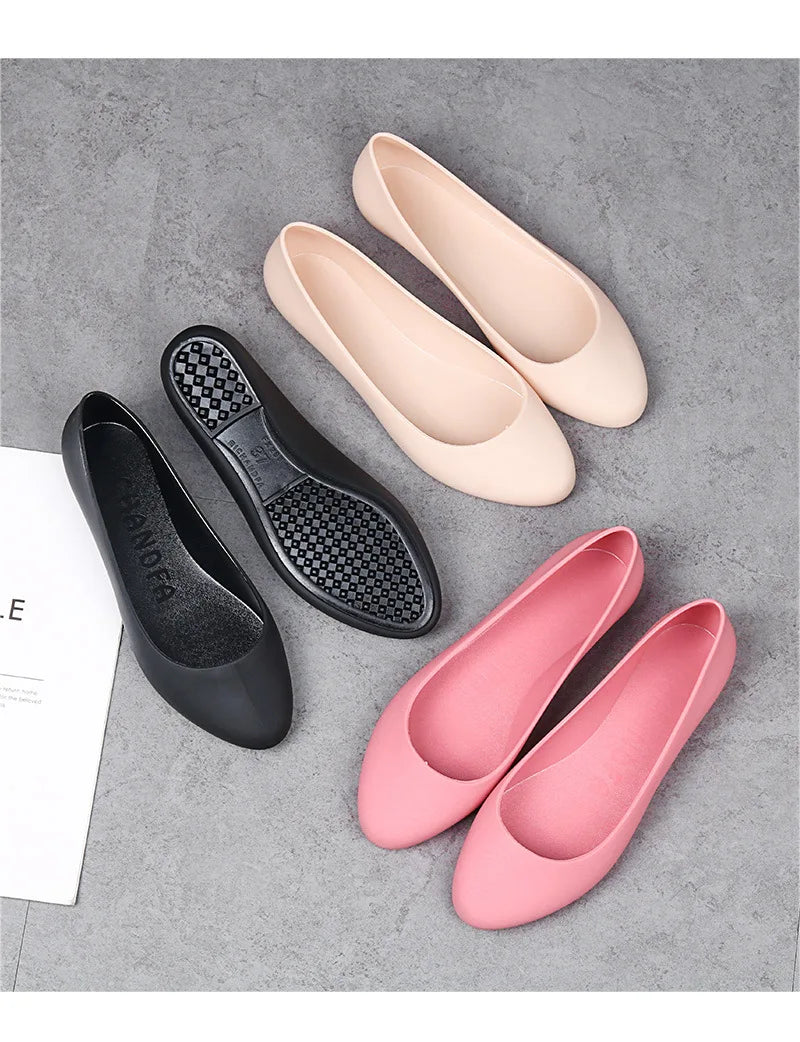 New ladies sandals soft pvc plastic flat non-slip women flat shoes 2022.