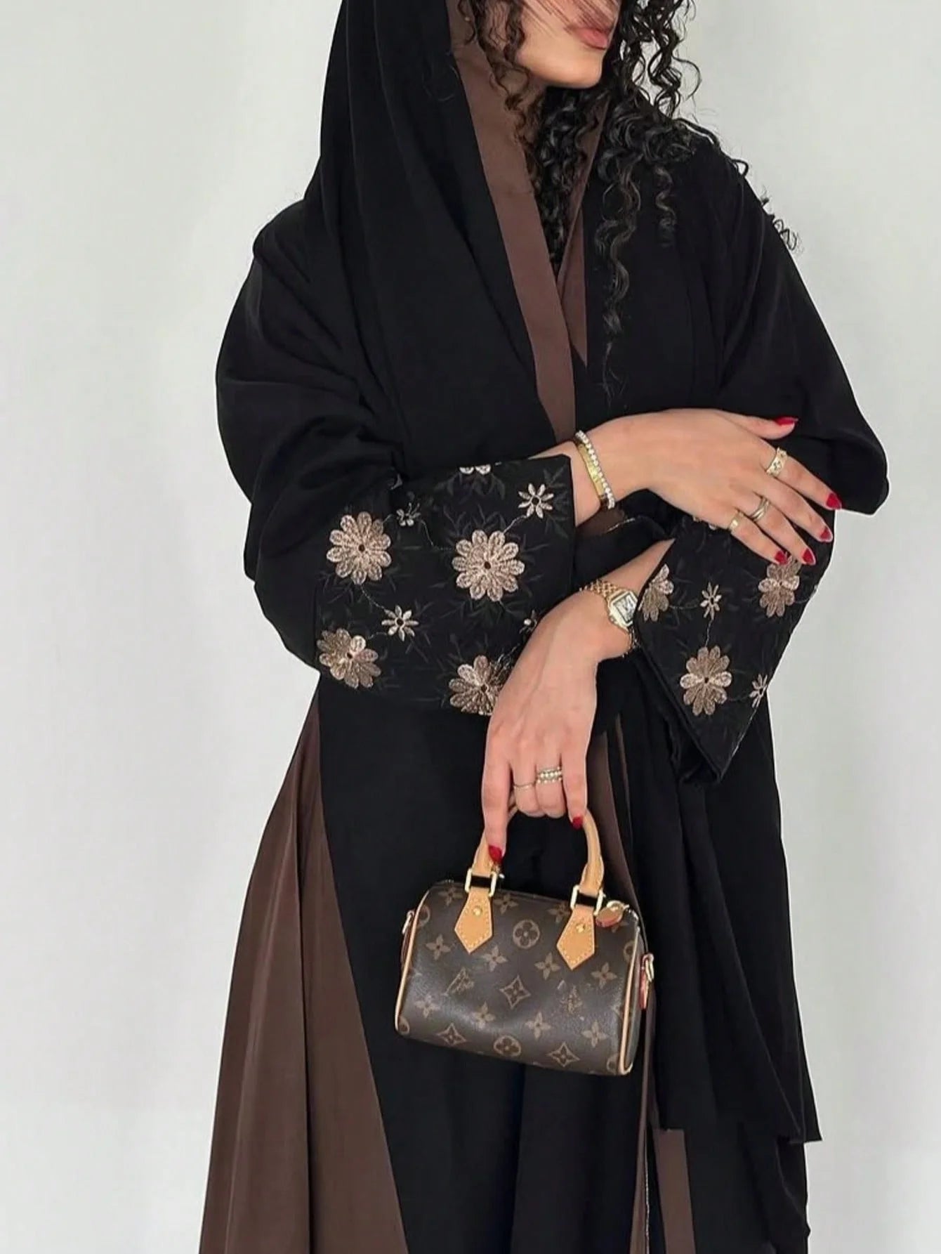Middle Eastern Women Printed Floral Abaya Muslim Full Sleeve Loose Open Front Abayas Elegant Kaftan Jilbabs Islamic Maxi Dresses.