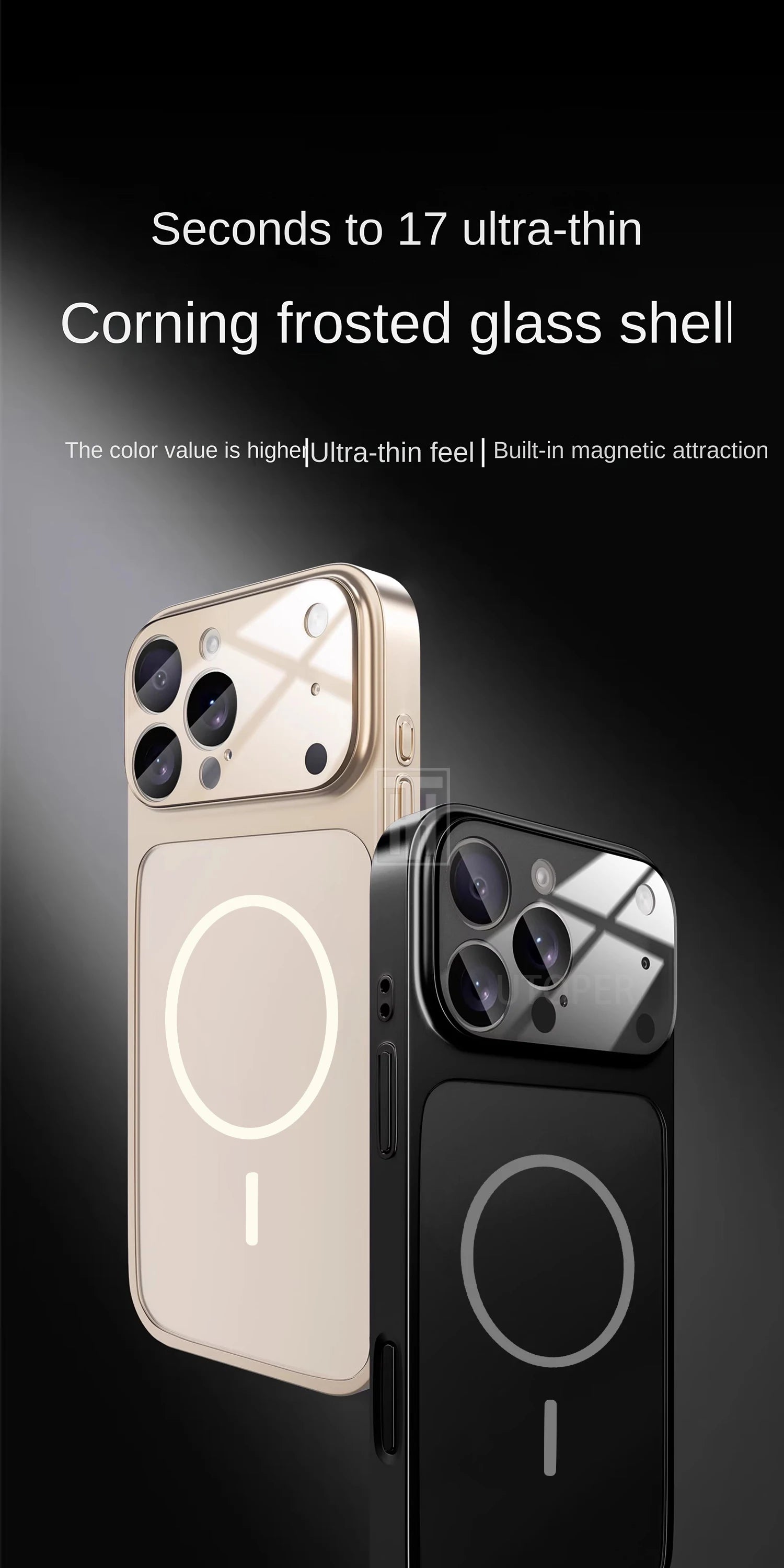 Luxury Large Frame Glass Lens Protect New Phone Case for iPhone 17 Air 16 15 14 13 Pro Max 17 Pro Magsafe Magnetic PC Hard Cover.