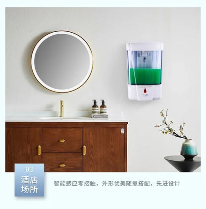 Automatischer berührungsloser Seifenspender 700 ml, wandmontierter, batteriebetriebener Sensor-Handwascher mit großem Fassungsvermögen für Badezimmer und Küche