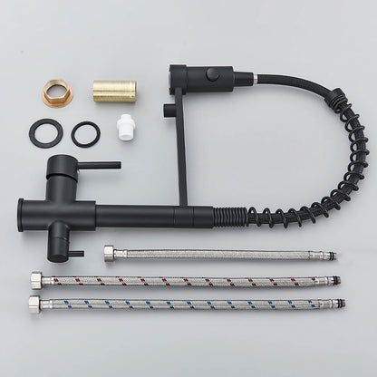 Gray Filtered Kitchen Faucet Dual Spout Hot Cold Mixer Purification Water Crane Filter Water Faucet Deck Mount