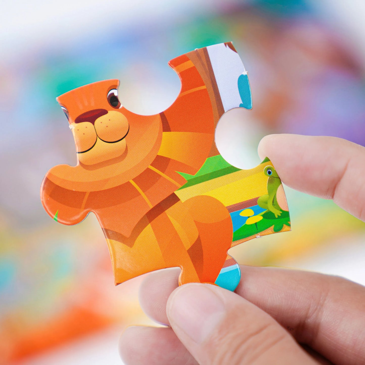 Kids Cartoon Animal Jigsaw Puzzles Montessori Educational Toys Parent-Child Theme Game Paper Educational Gift for Children.
