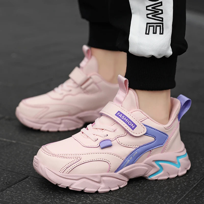 Girl's Fashion Sneakers Lovely Girls Sneaker Outdoor Breathable Mesh Flat Sport Shoes Kids Casual School Walking Shoe Antislip.