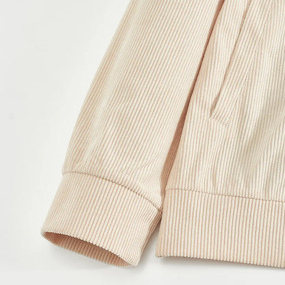 Men's Corduroy Jacket Stand-up Collar Slim Fit Retro Multi-pocket Workwear Commuter Coat for Spring And Autumn