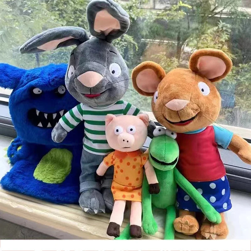 Pip and Posy Plush Toys Soft Stuffed Animal Rabbit Mouse Plushie Dolls Kids Educational Stuffed Figures Birthday Christmas Gifts.